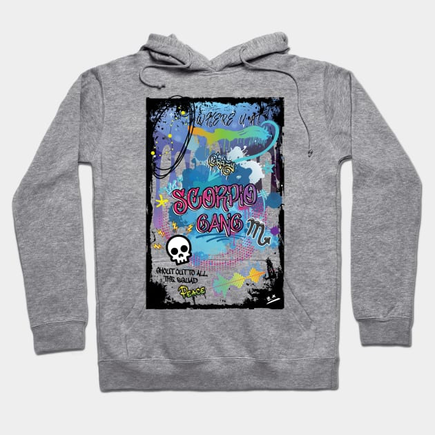 Zodiac Majesty Scorpio Graffiti Hoodie by ZodiacMajesty